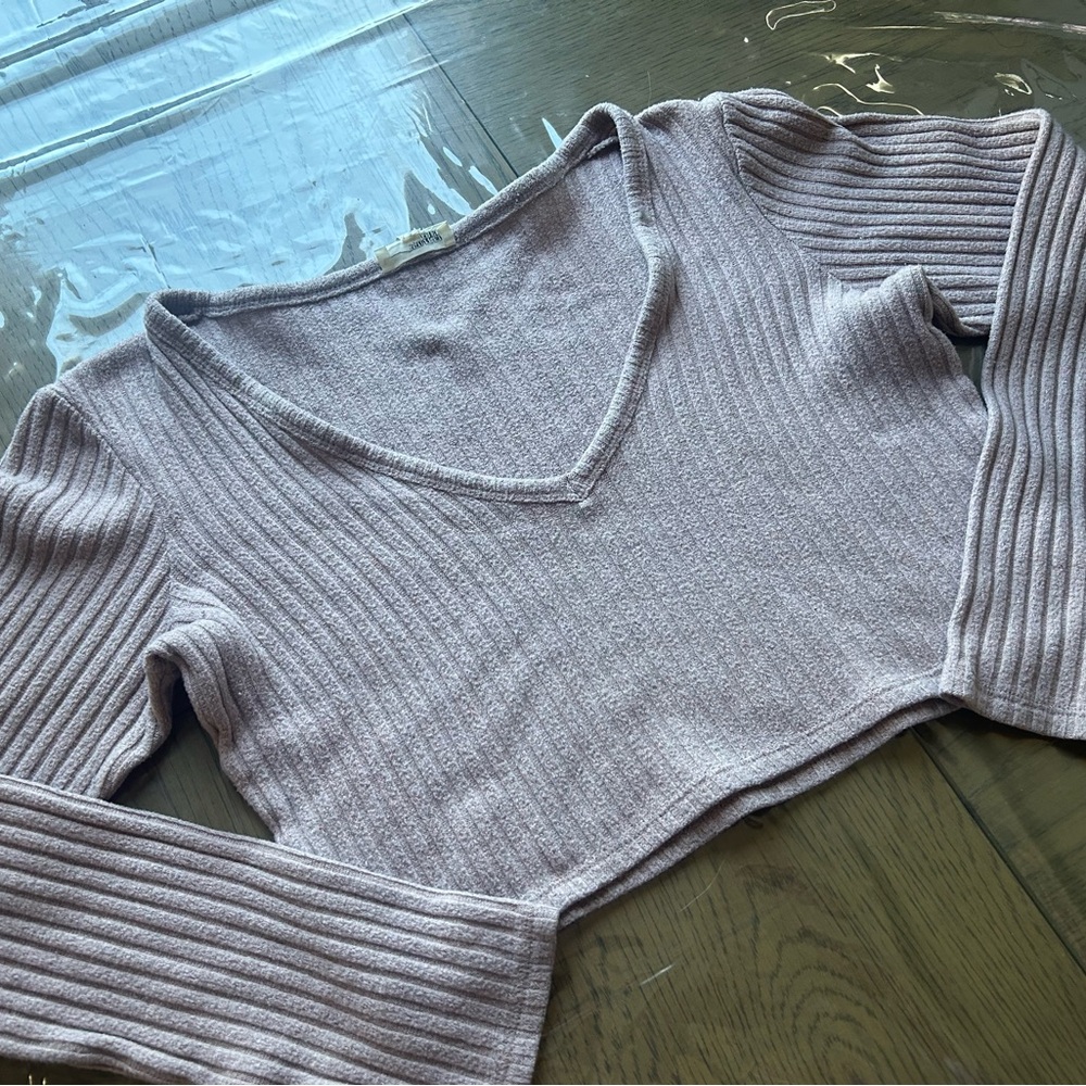 Wilfred V-Neck Ribbed Sweater - Soft Pink
